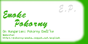 emoke pokorny business card